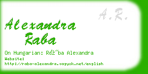 alexandra raba business card